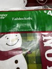Two Christmas Tablecloth 52 X 70 Inch Peva Vinyl Thick Snowman