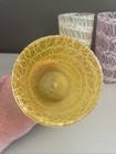 Vintage Set Of 4 Spaghetti String Glasses Tumblers Mid Century Mod Mixed Colors 