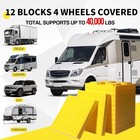 Rv Leveling Blocks  Heavy-duty  Interlocking  Yellow  Non-slip