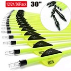 30 Inch Archery Carbon Fluorescence Yellow Arrows Sp500 For Compound recurve Bow