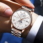 Stainless Steel Luminous Wristwatch Date Quartz Watches Waterproof Men Watch