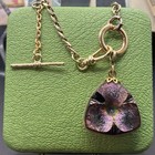 Deep Purple Dream  12k Gold Filled Pocket Watch Chain Fob dog Clip  T-bar o-ring