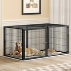 Iron Large Dog Kennel Cage Pet Puppy Cat Playpen Pen Crate W Top   Door 48  64 