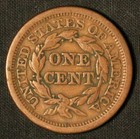 1852 1c Braided Hair Large Cent - Free Shipping Usa