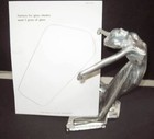 Vintage Frankart Butterfly Nymph Art Deco Lamp Sanded Alum W glass Templates Usa
