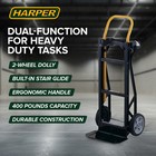 Harper Trucks 400 Lb Capacity Convertible Hand Truck Dolly  Black  for Parts 
