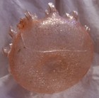 Antique Victorian Hand Blown Crackle Glass Thorn Handle Pink Fluted Basket  2