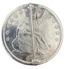 1876 Seated Liberty Silver Half Dollar Love Token Brooch  Monogram Ahh