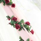6 Ft 3d Burgundy Chain Silk Roses Garland Wedding Flowers Bouquets Sale