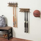 Burnt Wood Baseball Bat Rack   Collectibles Baseball Storage Wall Shelf set Of 2
