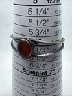 Vintage Navajo Sterling Silver Carnelian Gemstone Cuff Bracelet - Unsigned 925