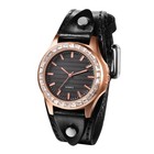Womens Punk Soft Pu Leather Belt Strap Cuff Bracelet Quartz Dial Wrist Watch