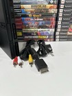 Sony Playstation 2 Ps2 Slim Black Console Bundle    controller   Cables   Tested