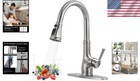 High Arc Single Handle Antique Sink Faucet - Brushed Nickel 