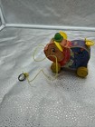 Vintage Fisher-price Pudgy Pig No  478 Wooden Pull Toy Sound Works 