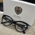 Docle   Gabbana Dg3440 Black Acetate Womans Frame With Gold Emblem Authentic