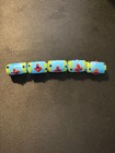 5 Glass Beads -   b968  Flower Design Fancy Blue- 20mm