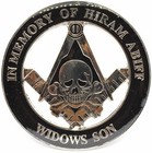 Masonic 3  In Memory Of Hiram Abiff Car Emblem Widows Son Black    Silver  Dmce8