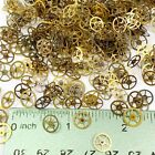 50 Gold Watch Wheels 8-9mm Steampunk Art Gear Parts Watchmaker Job Lot Cogs