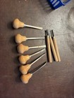 Vintage Wood Tool Engraving Wood Ball Mushroom Handles Blades Gravers Parts