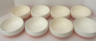 Vintage 1960s Vacron Bopp Decker Plastic Soup Cereal Bowls Set Of 8 Pink   White
