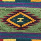 Vintage Southwestern Zapotec Wool Rug Table Wall Hand Woven Lime Green  8