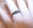 Uncas Sterling Silver Art Deco Turquoise Glass Baby Ring - Size 4 75