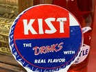 Vintage  kist Beverages  Metal License Plate Tag Topper   4 5 x 3 5   Nice