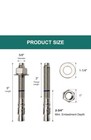 Concrete Wedge Anchor Zinc Plated Expansion Anchors Includes Nuts   Washers X25