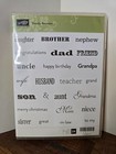 Stampin Up Family Reunion Cling Stamp Set 24 Retired Sentiments Dad Mom Birthday