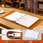 Leather 3 Ring Binder Fits 8 5 x11  Letter Size Paper  2 Inch Round Ring Binder