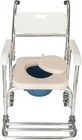 4 In 1 Toilet Wheelchair Rolling Shower Chair Aluminum Alloy Commode Transport