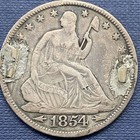 Love Token    m    On 1854 Seated Liberty Half Dollar  54204