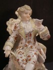 2 Antique French Paris Porcelain Hand Painted Figurines Statue Man Woman Sevres 