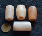 4 Nice Large Size Ancient Hand-made Stone Beads  Sahara Desert Found