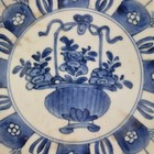 Antique 19thc Chinese Blue And White Kraak Style Plate Painted Flowers 21 2cm