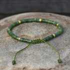4mm Green Nephrite Jade Beaded Healing Protection Women Men Bracelet Handmade