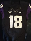 Game Worn Used Nike Tcu Horned Frogs Football Jersey  18 Size 38 
