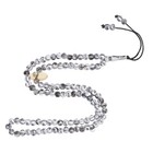 Grey Plastic Tasbih With Black Allah Muhammad Beads - 7mm-bd Muslim Prayer Sibha