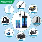 Universal 18650 Rechargeable Flat Top Battery Charger Set  4 Pack 3400 Mah 3    