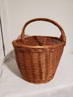 Large Wicker Gathering Basket Handwoven Willow Rustic Foraging Garden Storage