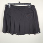 Jamie Sadock Black Pleated Golf Skort Grommet Detail Athletic Skirt Womens 8