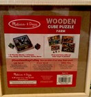      New Melissa   Doug Farm Wooden Cube Puzzle - 6-in-1 With Storage Tray