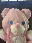 Vtg 1994 Fisher Price Puffalump 9    Baby Pink Nylon Teddy Bear Rattle Lovey