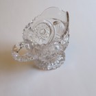 Antique Imperial Glass Creamer Zippered Heart Early 1900 s Collector Vintage