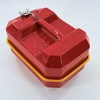 Vintage Blitz 2 5 Gallon Spare Fuel Tank Gas Can Red Metal W  Yellow Tray