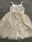Flower Girl Ivory Special Occasion Long Dress Sz 7-8 Ribbon Belt W  Flower Nwot