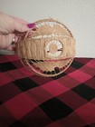 Vtg Hand Woven Seagrass Wicker Basket Small Tight Weave Intricate Pattern