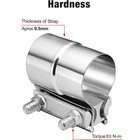 Pair 2 25   Lap Joint Exhaust Band Clamp Stainless Steel Fits Muffler Pipe New 