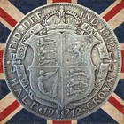 1912 British Half Crown  925 Sterling Silver King George V Titanic Era 14 00g